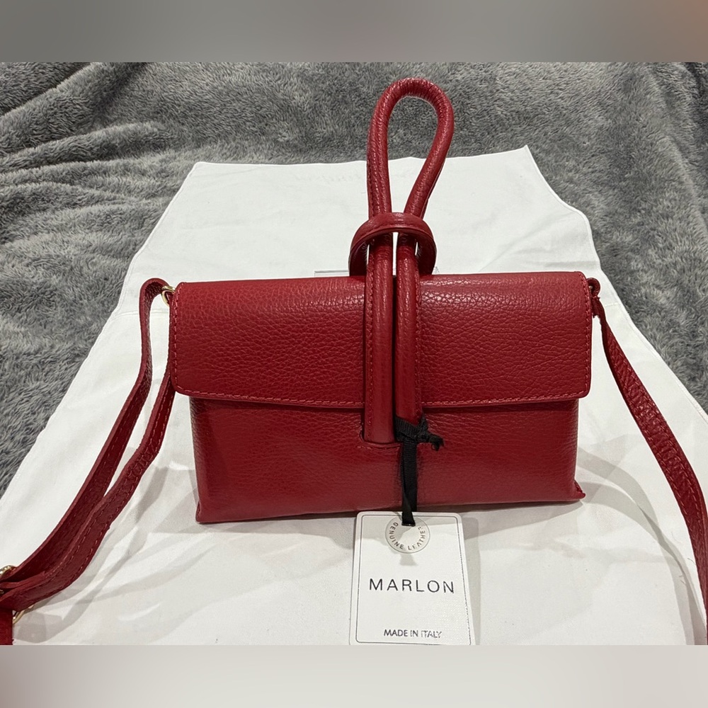 Marlon Firenze Red Leather Crossbody Bag